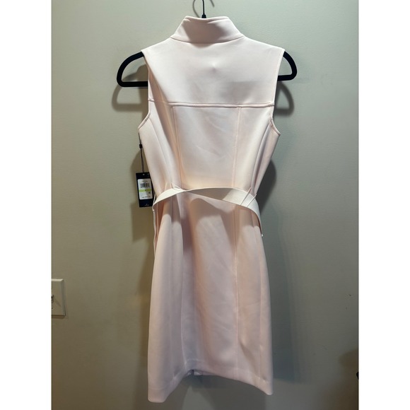 NWT Tommy Hilfiger Women Dress Pink Sleeveless Zip Front Belted Sheath Size 4 - Picture 4 of 9